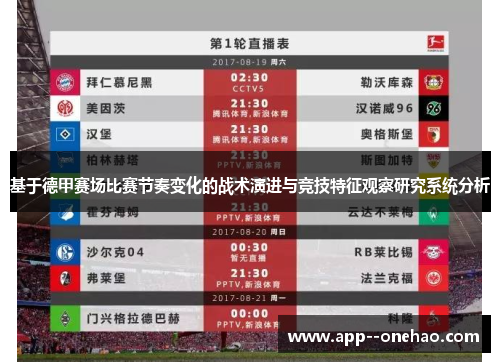 基于德甲赛场比赛节奏变化的战术演进与竞技特征观察研究系统分析
